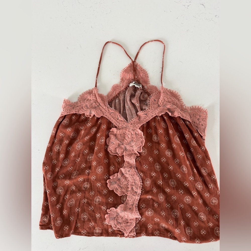 Gimmicks  Rust & Blush Lace-Accent Camisole Chemise